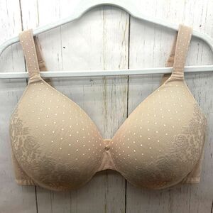 Soma Stunning Support No Show Minimizer Bra Underwire Lace Beige  Size 40DDD